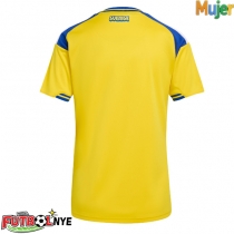 Camiseta Suecia Primera Equipación para mujer Mundial 2026 manga corta